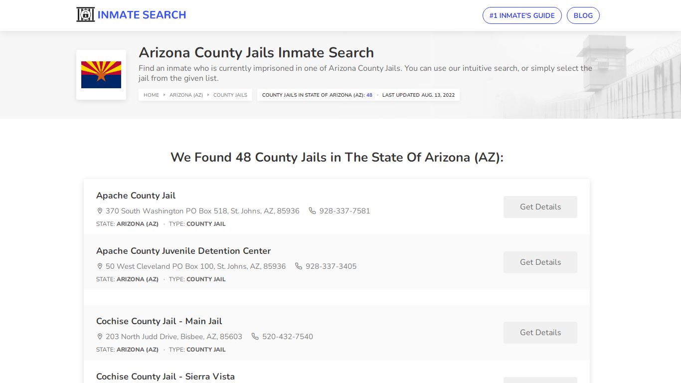 Arizona County Jails Inmate Search